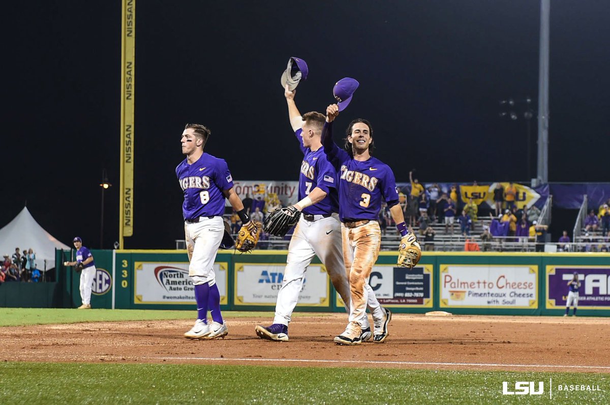 LSU Baseball (@lsubaseball) on Twitter photo One final salute at The Box! Thank you, <a href="/ColeDrank/">Cole Freeman</a>, <a href="/KramerR3/">Kramer Robertson</a> and <a href="/Greg_D07/">Gregory Deichmann</a>! One final salute at The Box! Thank you, <a href="/ColeDrank/">Cole Freeman</a>, <a href="/KramerR3/">Kramer Robertson</a> and <a href="/Greg_D07/">Gregory Deichmann</a>!