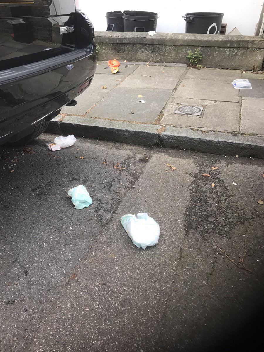 francescaair's tweet photo. Bin men have for it again @IslingtonBC Russbish of food and old nappies have been left spewed all over Wallace road https://t.co/zUIGgDSjKb