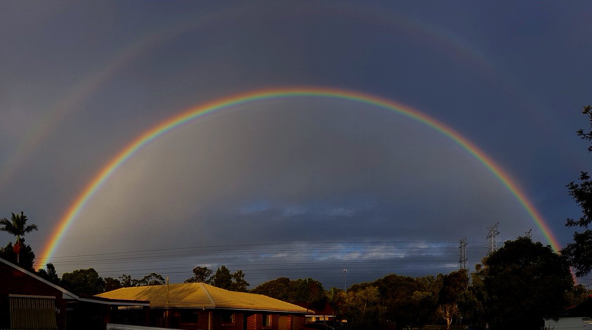 Another day, another magnificent #rainbow in the skies over #Brisbane as the sun slowly sets