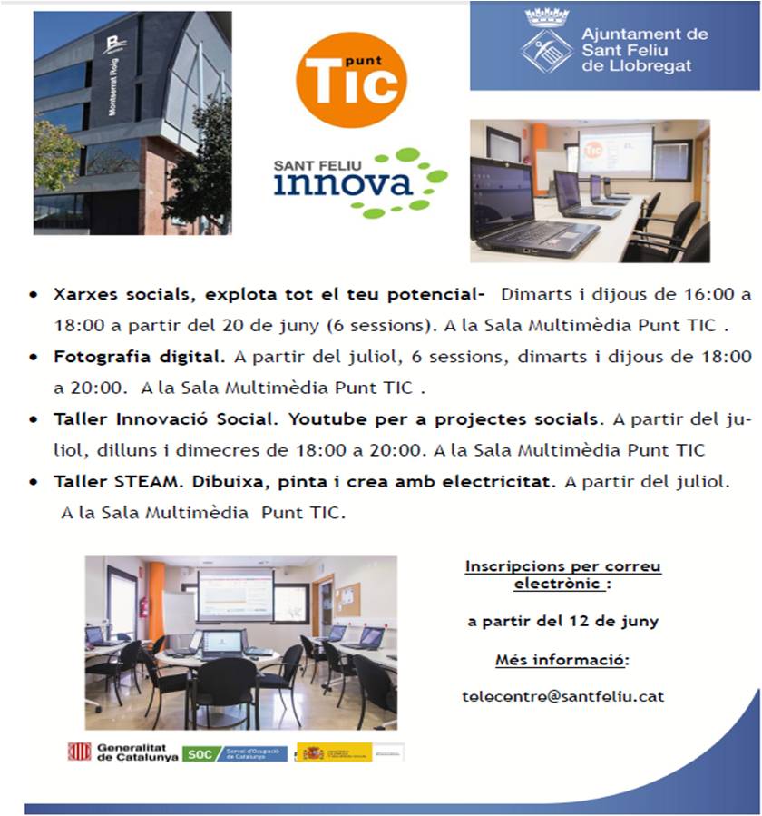 santfeliuinnova's tweet photo. Ja tenim a punt les noves #formacions @punttic a l #aulamultimedia #biblioteca.
https://t.co/3Uewx3UWo9 Us esperem! https://t.co/C6yoloKUau