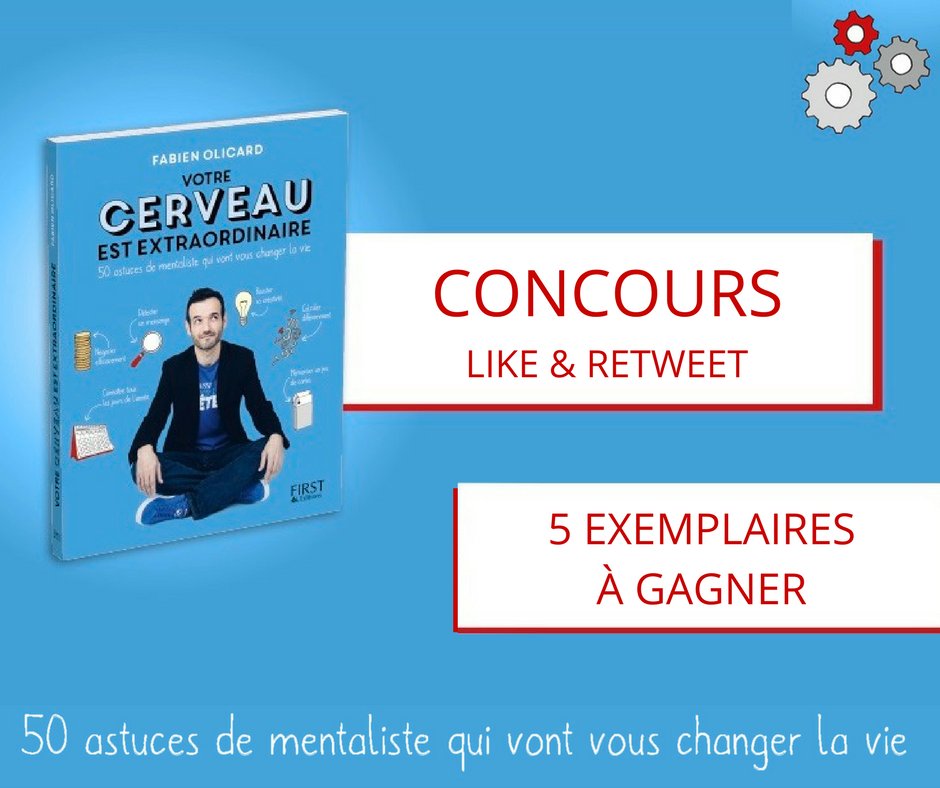 editionsfirst's tweet photo. #Concours
Dernier jour pour tenter de gagner un exemplaire du livre de @fabienolicard en likant et retweetant ce visuel !
#CerveauExtra https://t.co/Rj27YeDmYc
