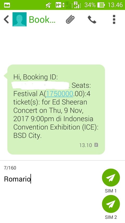 Jual tiket ED Sheeran festival A untuk 2 orang #EdSheeranJKT #edsheeran