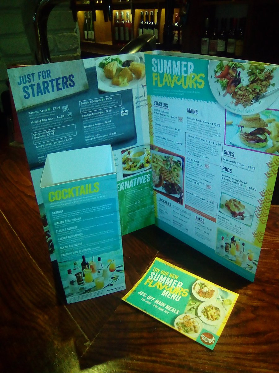 40% on main meals at the Stable Gate! New summer flavours menu as well as some great new cocktails <a href="/HannahELittler/">Hannah Littler</a> @brewersfayre