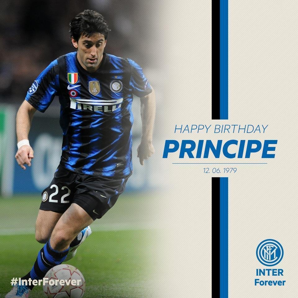 Inter's tweet image. Insieme abbiamo vinto tutto e scritto la storia. Tanti auguri Principe #Milito per i tuoi 38 anni! 🎂👑 #InterForever #FCIM