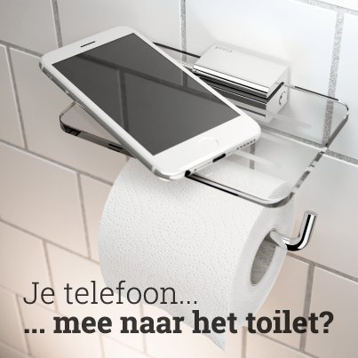 BadinBeeld_nl's tweet image. Je telefoon mee naar het toilet? Dan is deze toiletrolhouder een echte must-have! Nog meer must-haves? Kijk op badinbeeld.nl/folder/