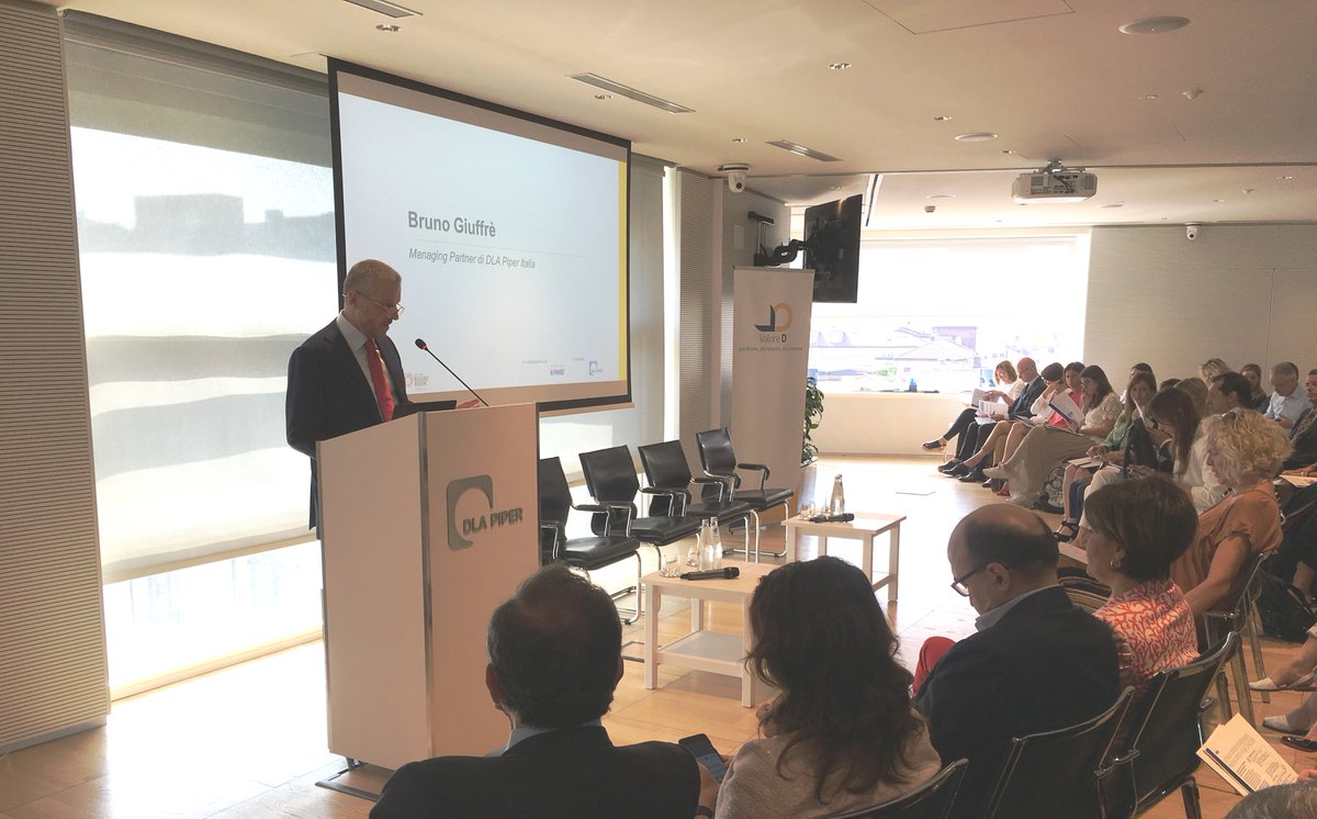 Il Saluto di Bruno Giuffré, Country Managing Partner DLA Piper Italy, all'evento di <a href="/ValoreD/">Valore D</a> nel nostro auditorium di Milano #sostenibilità