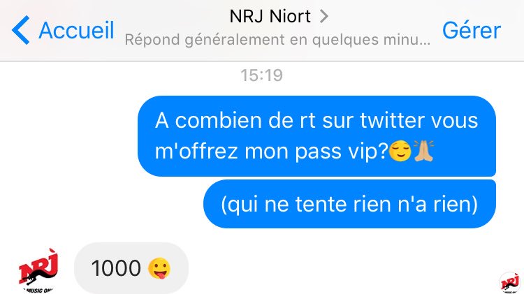 oceaneddd1's tweet photo. LES GENS!!!!!!!! 

À 1 000 rt j'ai mon pass vip pour le NRJ in the park au Futuroscope! 

❌ HELP ME, RT PLEASE 🙏🏼 https://t.co/393p5QpGrd