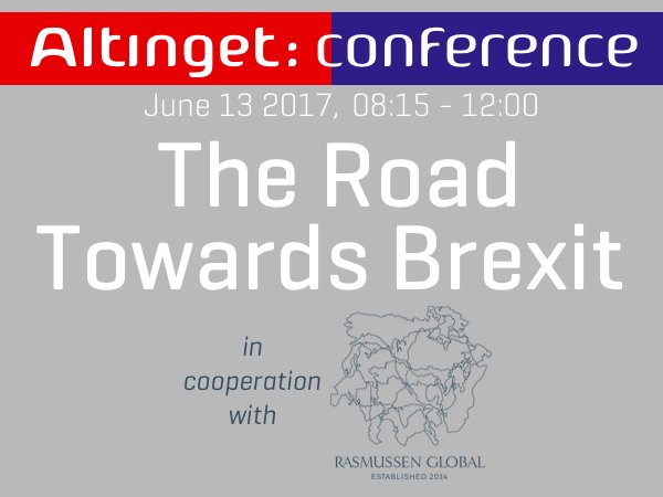 Tomorrow <a href="/Altingetdk/">Altinget</a> &amp; <a href="/rasmussenglobal/">Rasmussen Global</a> co-host conference on Denmark's perspective on #Brexit. Tune in 0900CEST facebook.com/Altingetdk/
