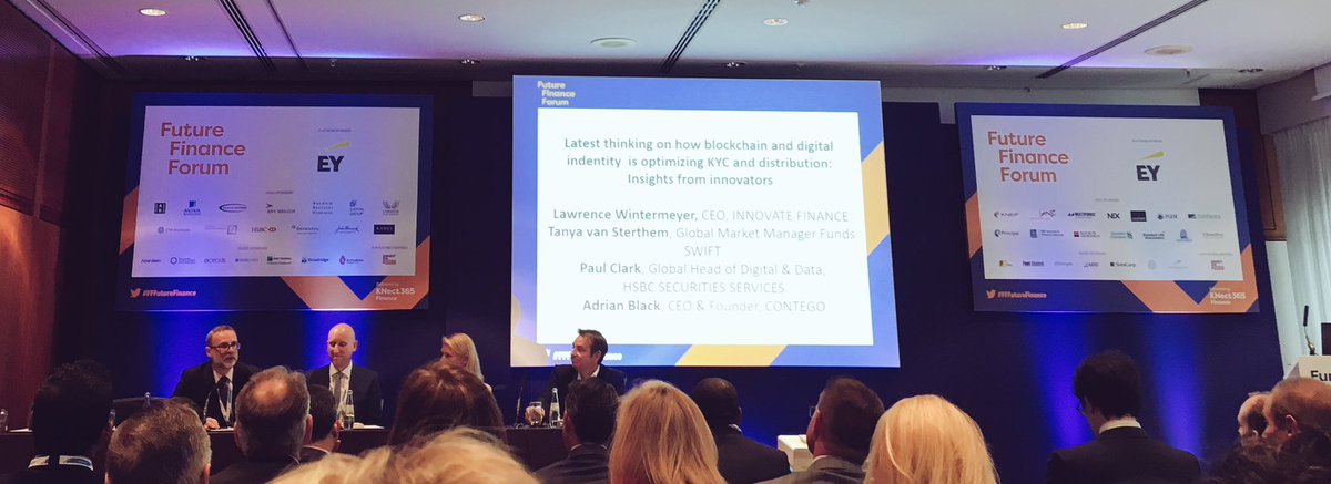 Here <a href="/fundforum/">Calista.D</a> listening to <a href="/InnFin/">Innovate Finance</a> CEO <a href="/lwintermeyer/">Lawrence Wintermeyer</a> &amp; <a href="/HSBC/">HSBC</a> on #DLT #Blockchain - however the panel are confused what #BC &amp; #DLT are! Grr