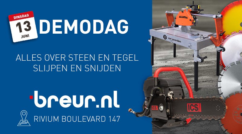 Morgen hebben wij een demodag van slijpen met diamant zaagbladen in onze vestiging te Capelle aan den IJssel.