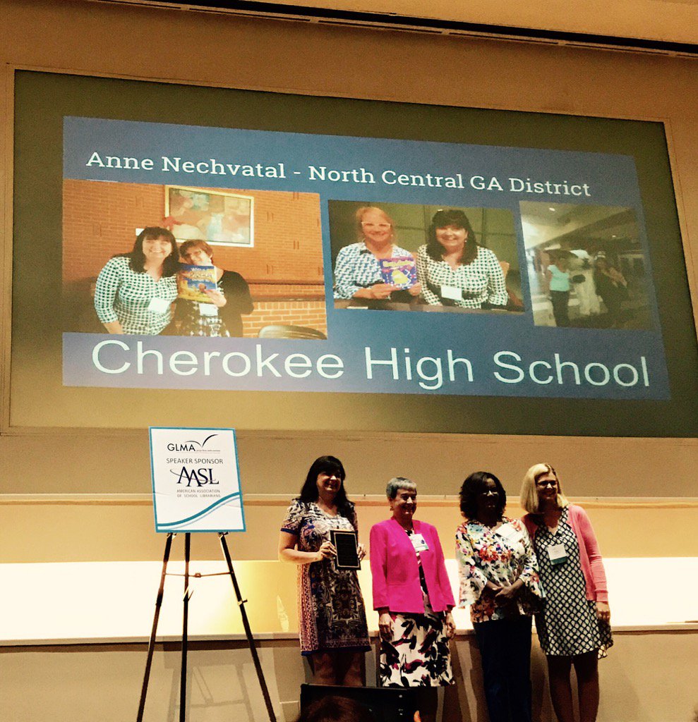 wendypcope's tweet photo. CONGRATS 2017 GA LIBRARY MEDIA SPECIALIST OT YEAR ANNE NECHVATAL!@CherokeeSchools @drbvh24 @CHS_Warriors @blount5 https://t.co/Cm0cIhN9ND