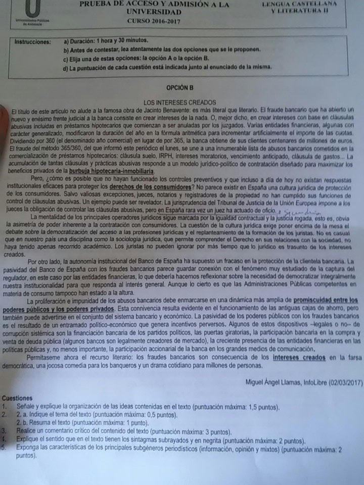 MariagPj's tweet photo. No os preocupéis que en Andalucía somos tontos y #selectividad2017 va a ser mucho más fácil.. Ya me gustaría a mí veros a algunos hacer esto https://t.co/SZzN0aD6Qo