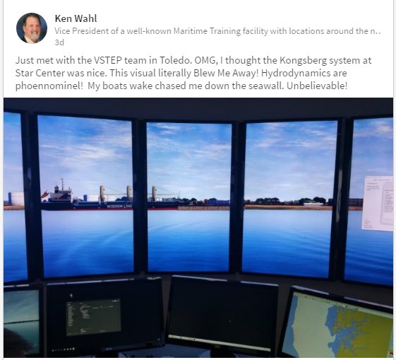 What an awesome #compliment from the VP of @SeaSchoolonline! #thefuture #maritime #simulator #training
