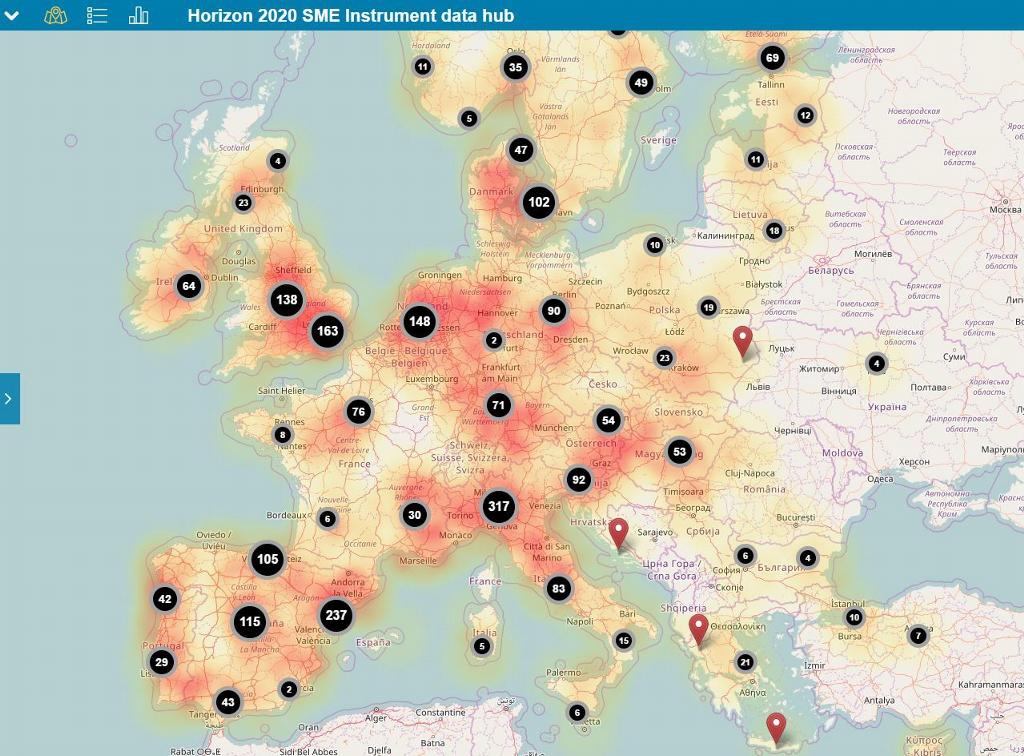 EUdelegationUK's tweet image. Which #SMEs receive #EUfunding? Interactive figures and statistics, an easily loadable map: sme.easme-web.eu