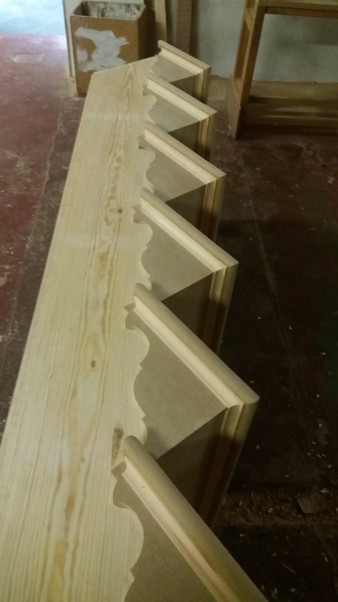 Our #apprentice Tom has now progressed to scocia mould and decorative bracket ends ,to make a really #elegant #staircase @mbrocollege