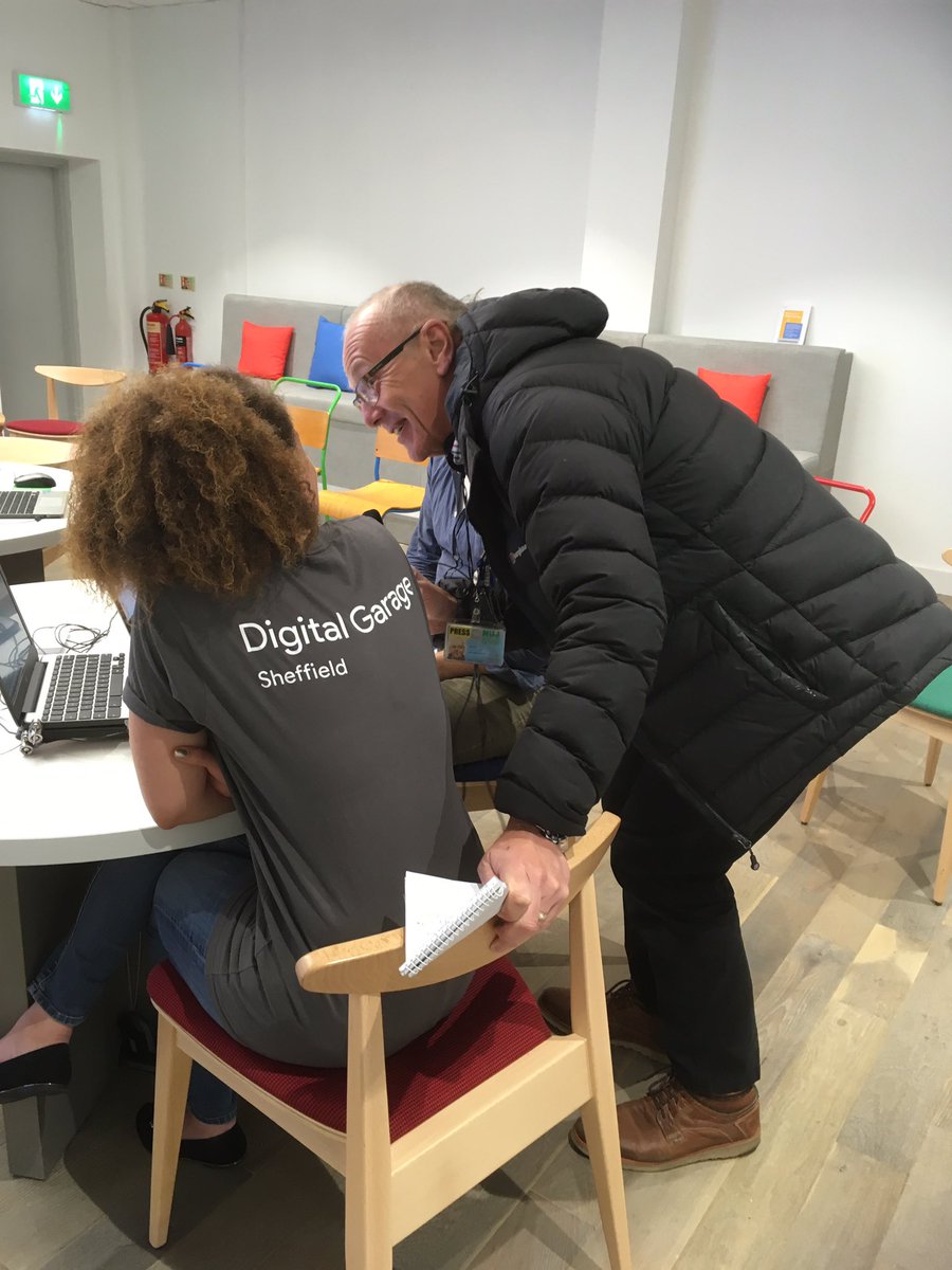 MayKingTea's tweet photo. And here's @andyksheffield from @BBCSheffield fame inTEAviewing @JessZRyanSmith & a #business owner about #digitalsheffield #digitalskills https://t.co/jlC33uYDZV