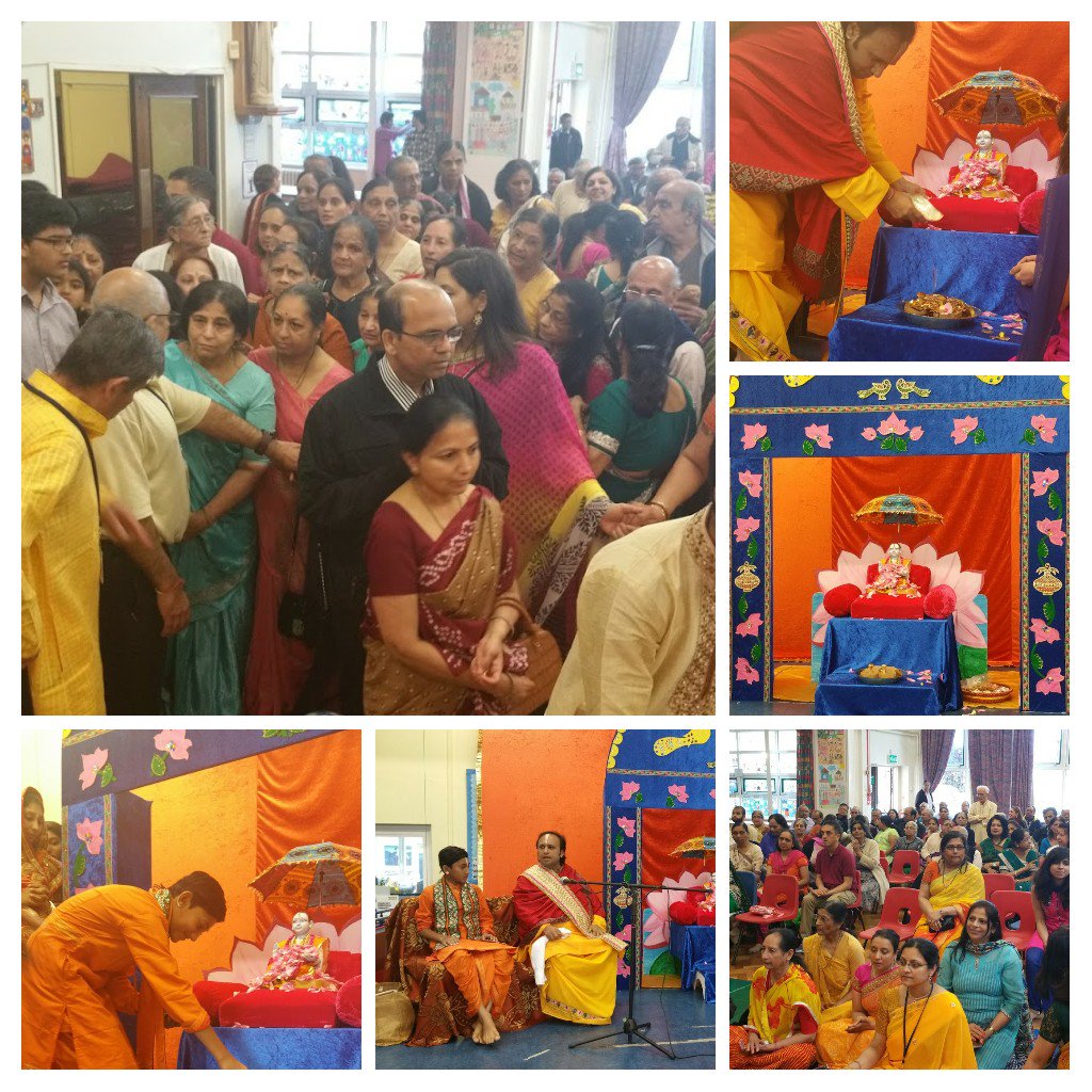 PushtiparivarUk's tweet photo. 20th May kanka abhishek manorath with aapshree n family presence PPUK yet another successful event #pushtiparivar #yadunathji https://t.co/KxBJYzkbln