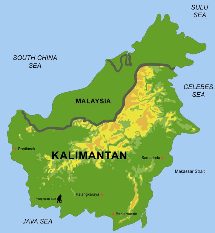 Где остров калимантан. Остров Борнео (Калимантан) карта. Остров Калимантан форма острова. Остров Калимантан на карте. Где находится остров Калимантан.