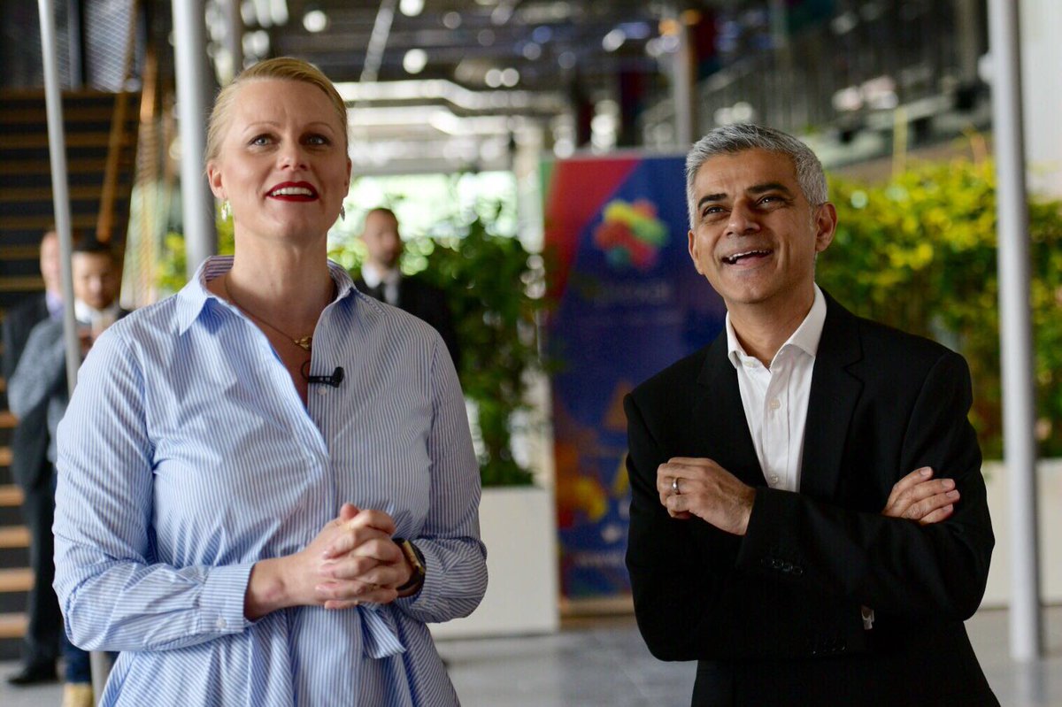 MayorofLondon's tweet photo. Great to kick off @LDNTechWeek @HereEast. I want to make London the world’s leading Smart City #LondonIsOpen #LTW https://t.co/Y0s9tImHyj