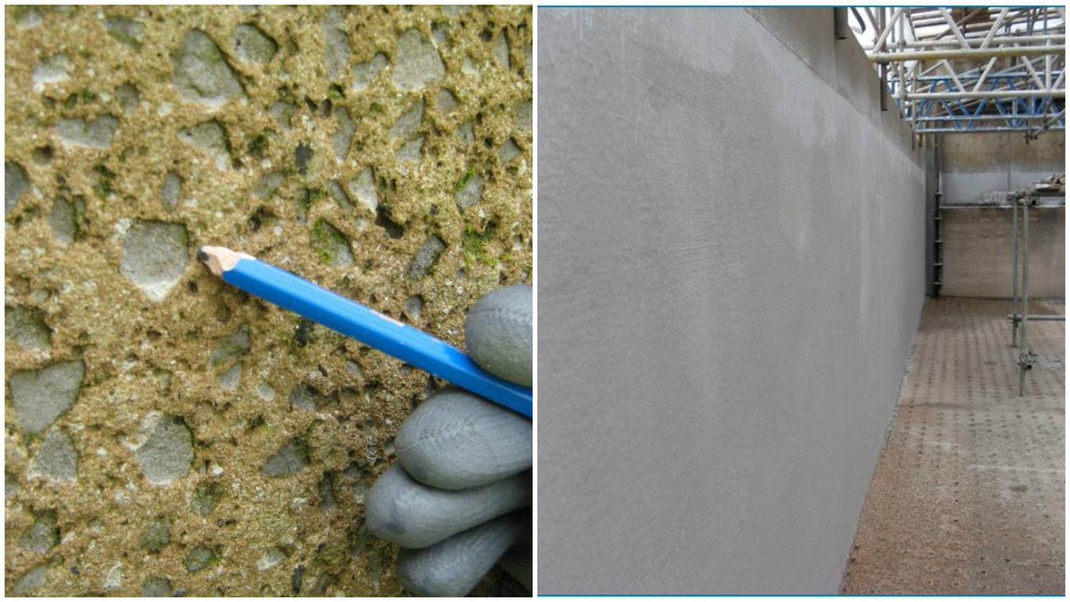 Before and after concrete repair in a dirty water plant using our cementitious coatings #concreterepair #waterindustry