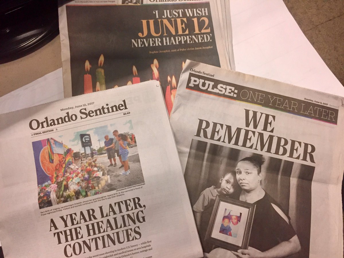 Fox35Amy's tweet photo. Excellent coverage by our friends @orlandosentinel on this #Pulse Remembrance Day. #OrlandoRemembers #OrlandoUnitedDay #Fox35 https://t.co/6VpEXkMkcl