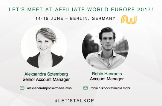 Looking for the best CPA/CPI deal? Meet Pocketeers Mathijs, Robin, Aleks and Arina at BoothD1 at AWE 2017. See you there! #aw2017