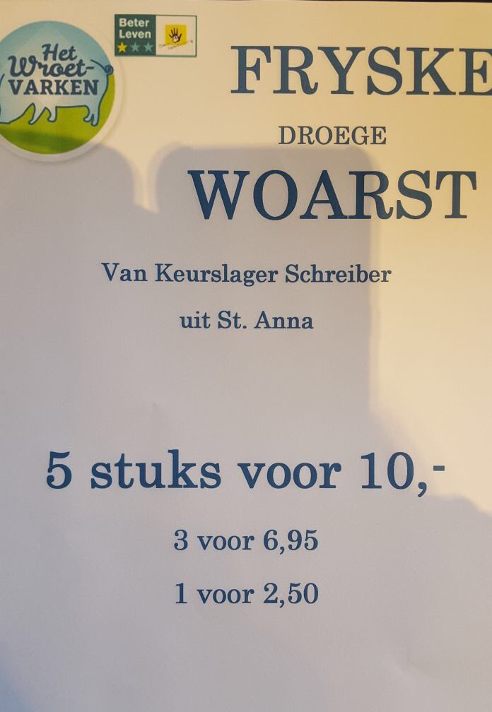 Zaterdag 17 juni gehele dag proeverij droge worsten van slager Schreiber bij Zuivelhoeve Dokkum.