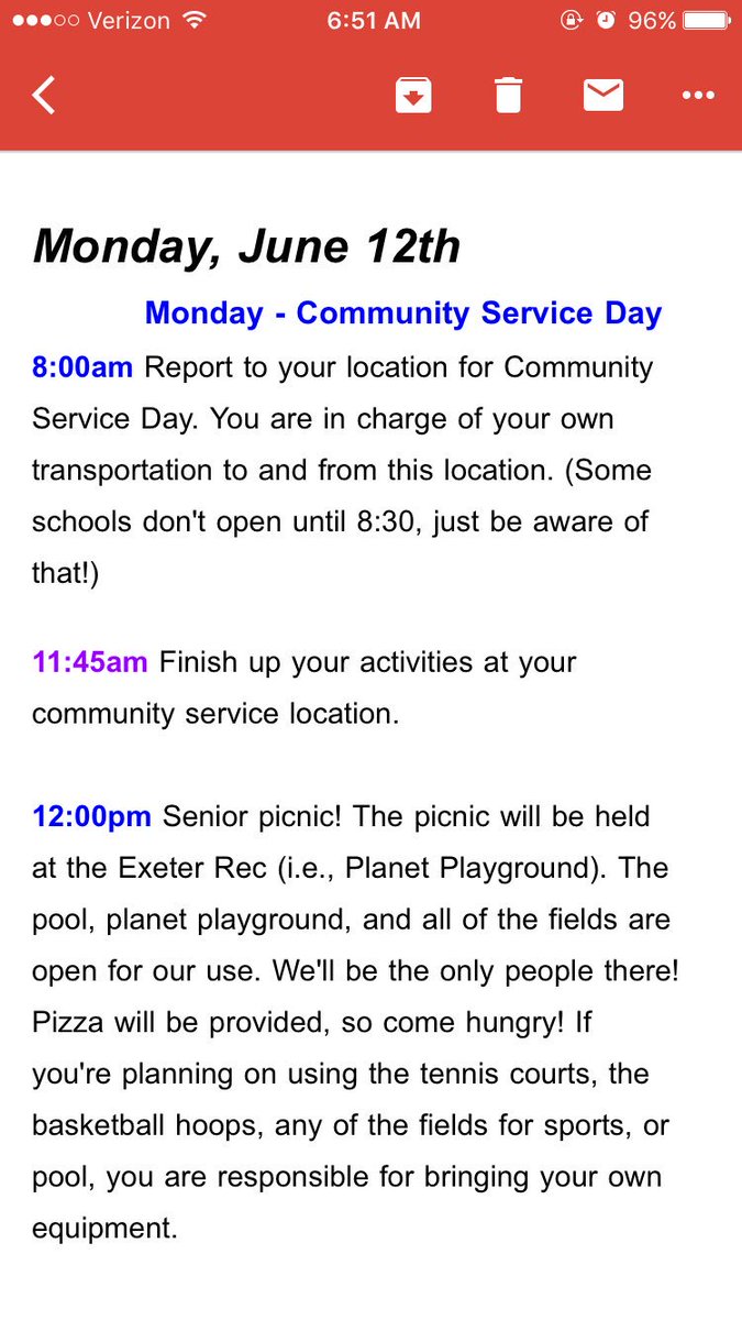 EHS17Hawks's tweet photo. Happy Senior Week, Class of 2017! Here's a reminder of what's going on today! 🎉 https://t.co/sVkgcr9ZaW