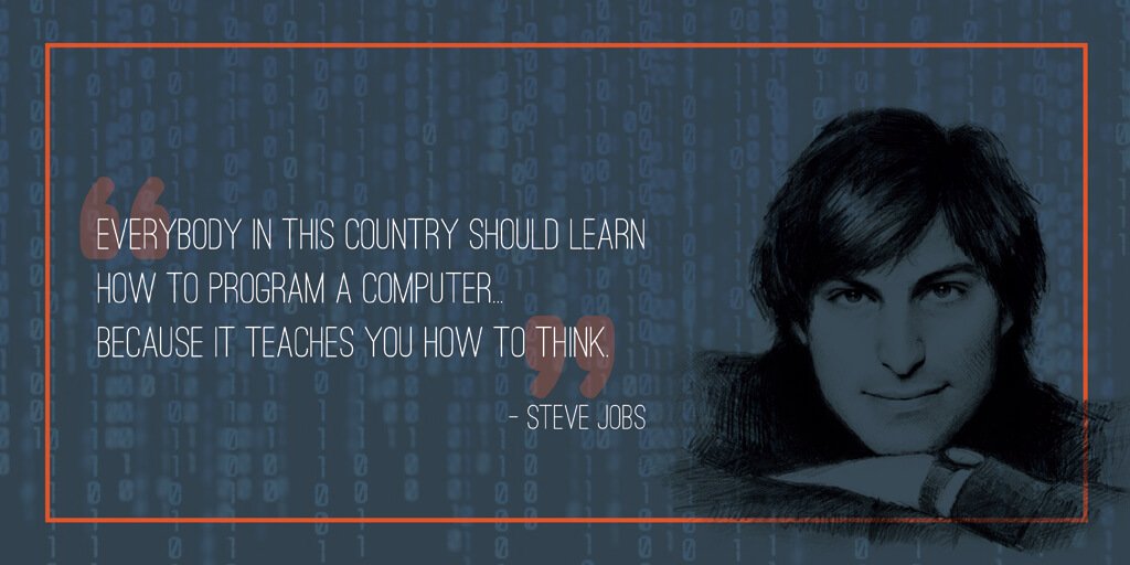 choicetechlab's tweet image. &quot;Everybody in this country should learn how to program a computer... because it teaches you how to think.&quot;  #Inspiration #quotes #SteveJobs