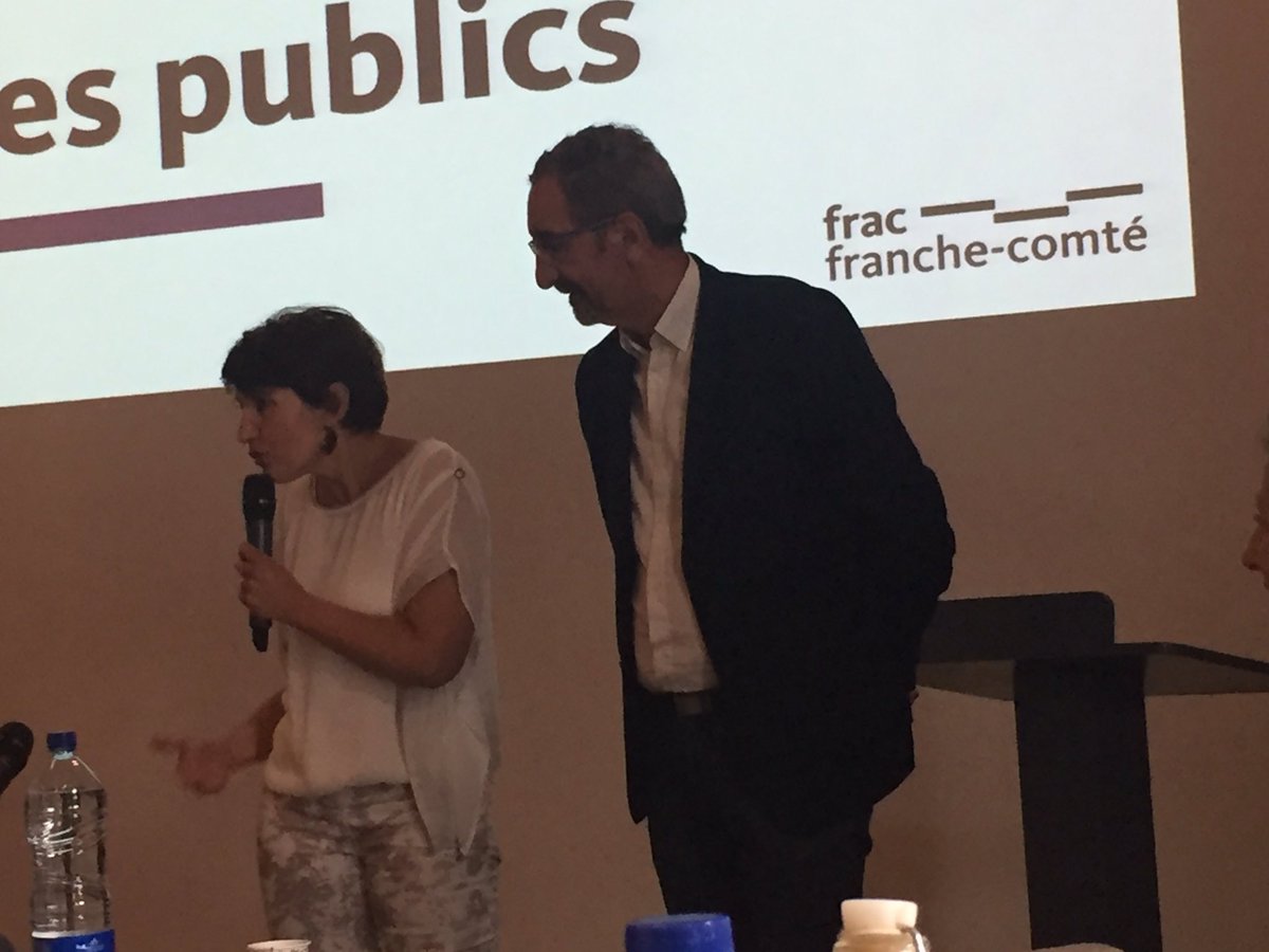 Laurence Fluttaz et Patrick Ayache lors de la présentation du FRAC en direction des publics.