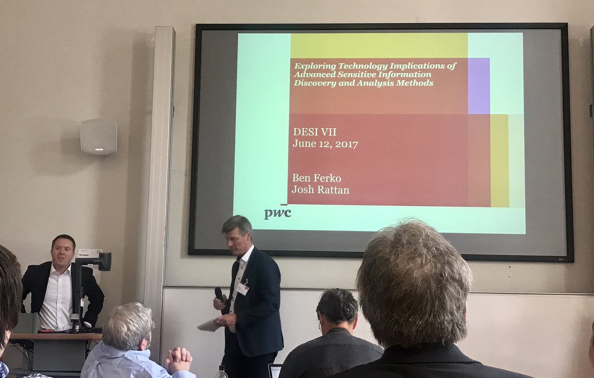jane94550's tweet photo. Ready for @PwC_LLP colleague Ben Ferko preso @ DESI VII workshop at #ICAIL2017 #infogov #infgov #london @PwCAdvisory https://t.co/FHEdPGGw2m