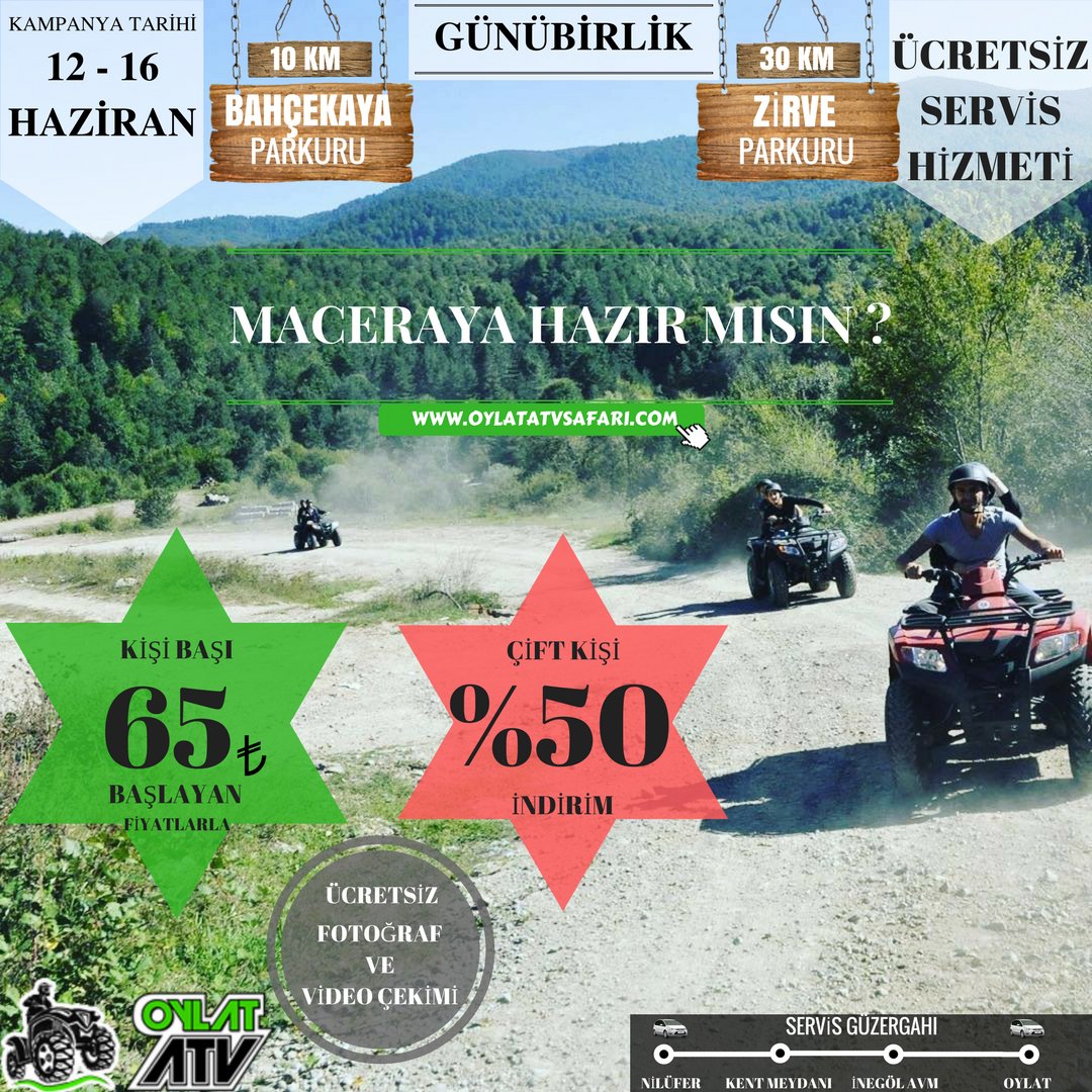 🌲Doğa,🚵Aksiyon ve Macera Sizi Bekliyor!!!
📞 Bilgi Ve Rezervasyon 02243222215
#Gezi #doga #bursa #inegöl