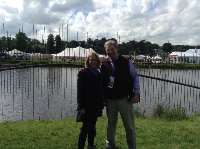 SpecialistCast's tweet photo. Martyn with Jo Thompson @gardendesigner1 - SPP were very proud to be able to supply the sculpture for the beautiful garden https://t.co/cqFSxz6c9z