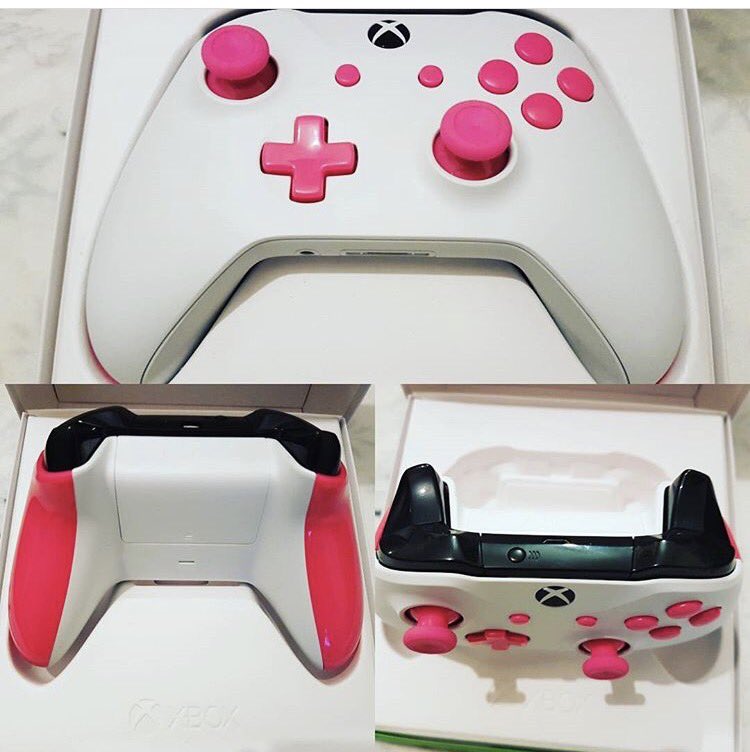 OneCustomUK's tweet photo. Microsoft version 3 controller with Bluetooth customised with hot pink premium parts!! £79.95 delivery charges may apply #xbox #v3 #custom https://t.co/P0owYdi6WG