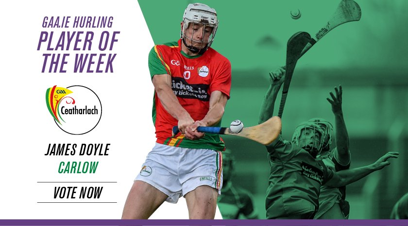 RT to vote <a href="/Carlow_GAA/">Carlow GAA</a> and <a href="/StMullinsGaa/">St Mullins GAA</a> man James Doyle as the GAA.ie Hurling Player of the Week! #GAA