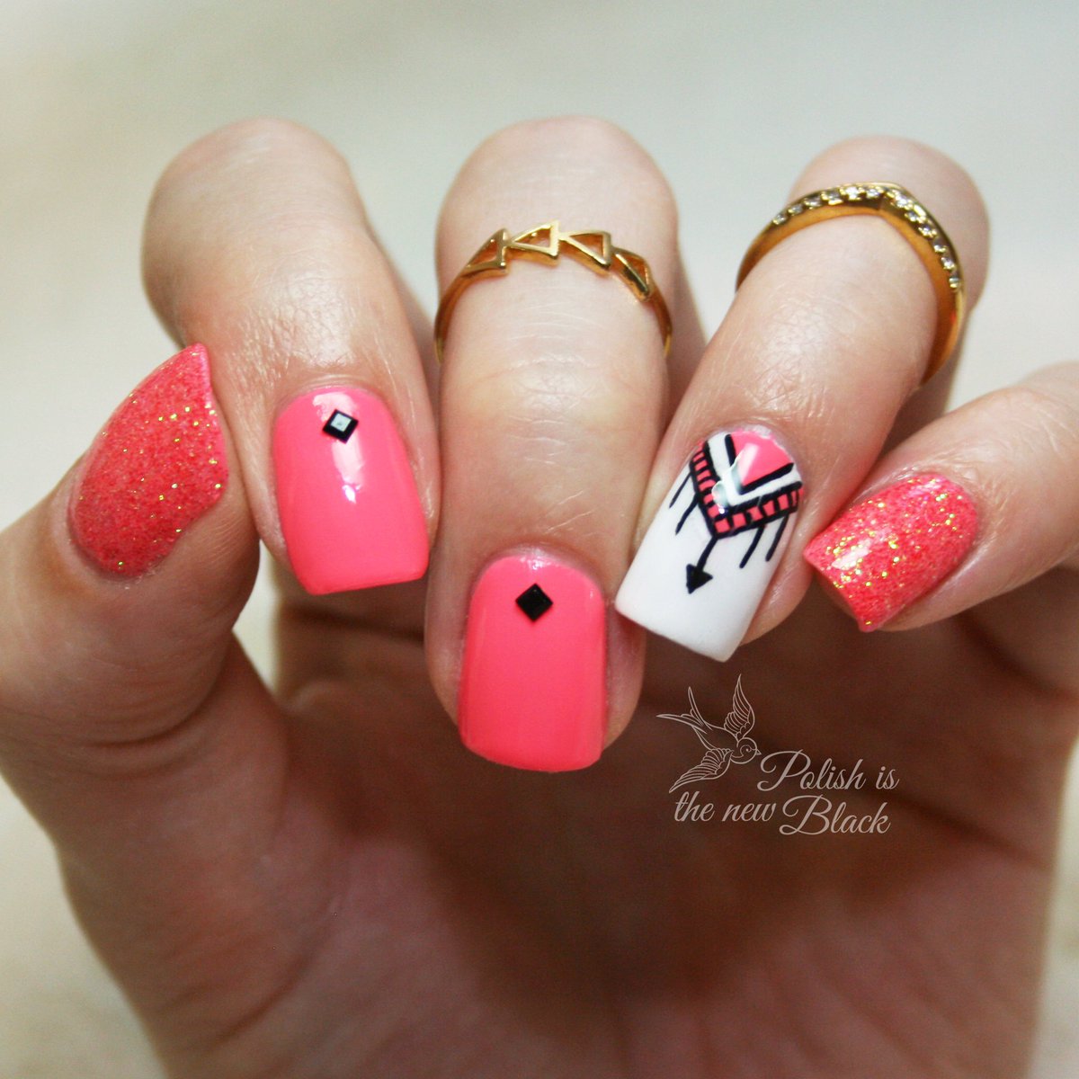 Aztec nails using <a href="/modelsown/">Models Own</a> Shades 😎#modelsown #modelsownit #notd #nailitdaily