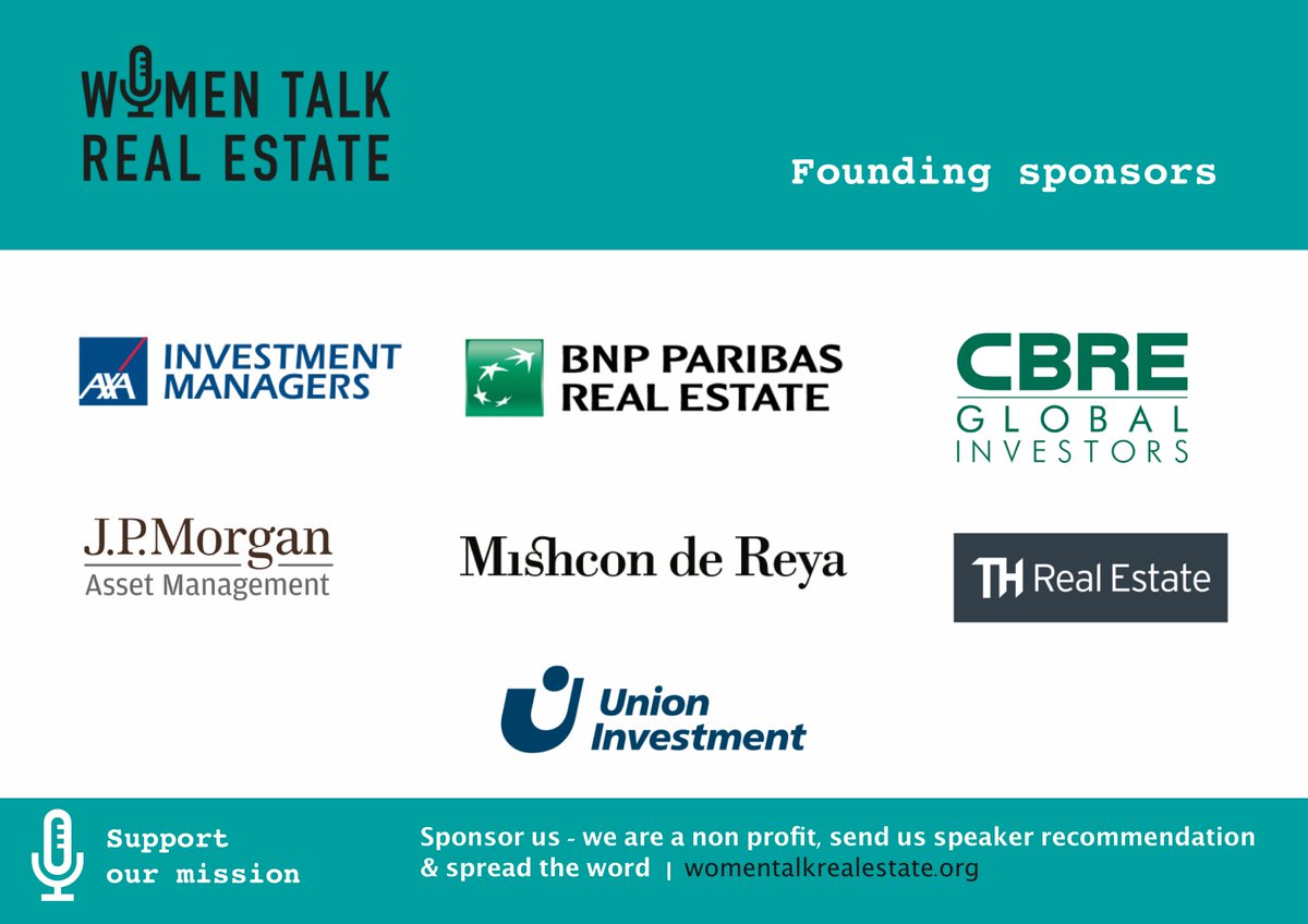 A huge thanks to our founding sponsors @AXAIMRealAssets <a href="/bnppre/">BNPP Real Estate</a> @CBREglobinvEMEA <a href="/MishconProperty/">Mishcon Property</a> <a href="/jpmorgan/">J.P. Morgan</a> <a href="/THRealEstate14/">Follow @NuveenInv</a> <a href="/unioninvestment/">Union Investment</a>