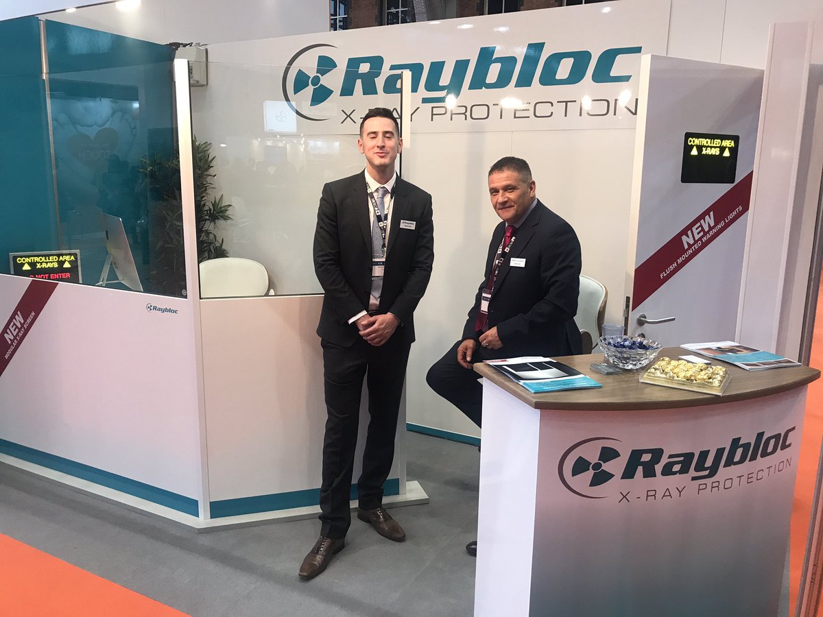 Raybloc's tweet photo. Having a great first day at #UKRC2017 congress! Here is our MD Sean Haydon and sales manager David Gatenby our stand now! #xrayprotection https://t.co/FLBBWkF7hU