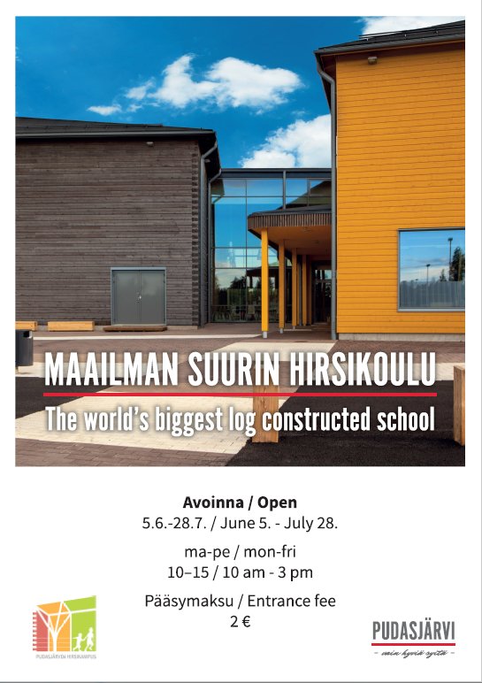 Finpeda's tweet photo. The world's biggest log school is open for visitors during the summer time. #Pudasjarvi #hirsikampus https://t.co/0xA92gsiIH