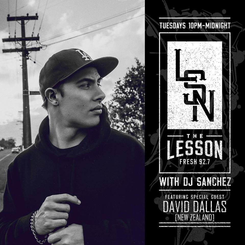 LessonDJSanchez's tweet photo. ! @DdotDallas on The Lesson @fresh927 w/ @deejaymsanchez 2moro @NzhiphopREP @NZHipHop #daviddallas #newzealand #ddotdallas #hiphop #rap #nz https://t.co/QWc3pIGxN6