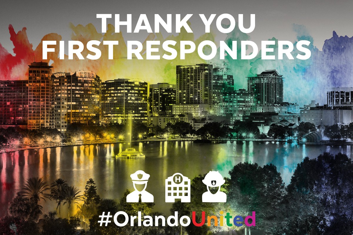 We'll forever be grateful for the brave, compassionate actions of our first responders &amp; medical professionals a year ago. #OrlandoUnitedDay