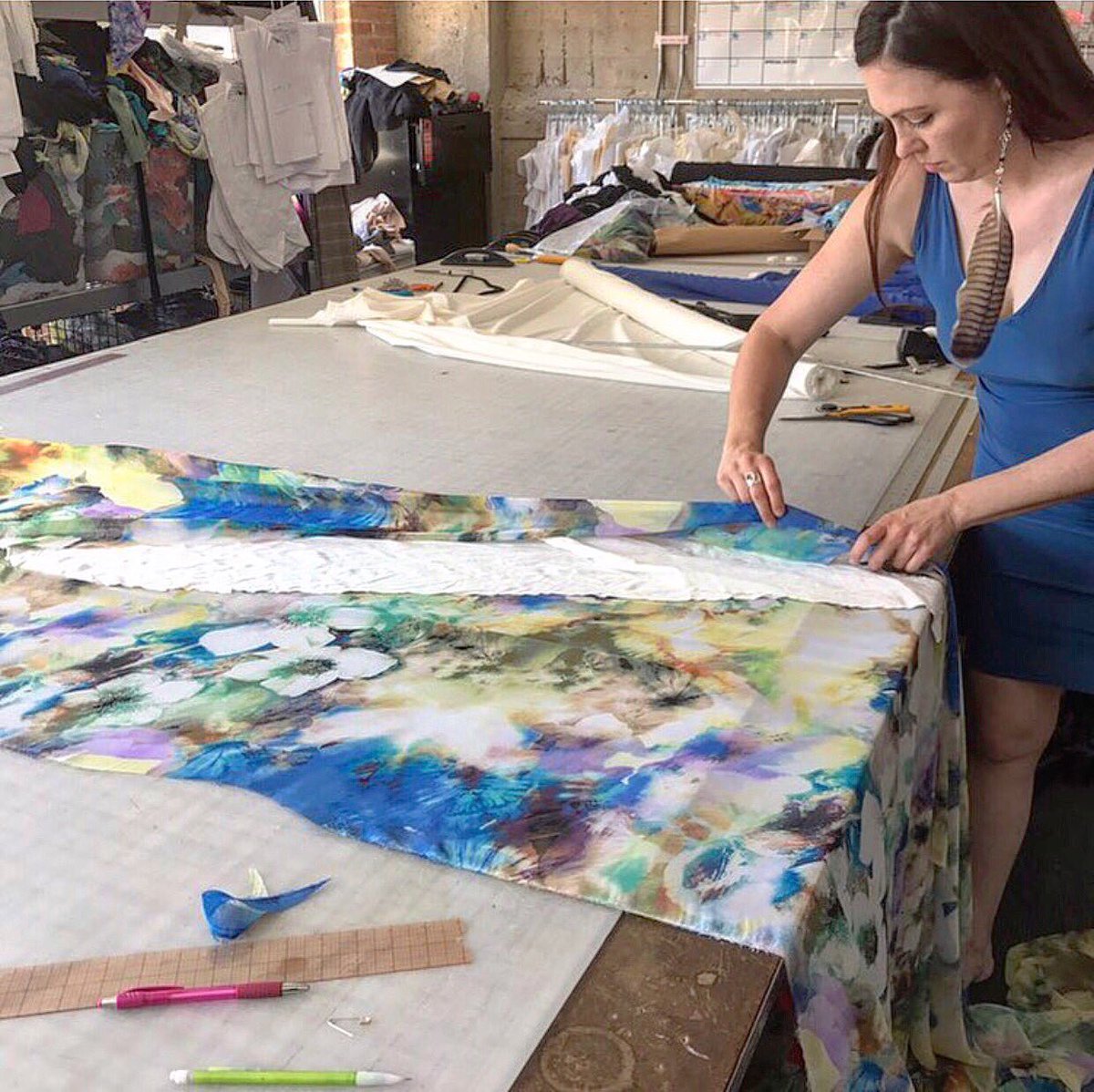WestVil's tweet photo. We ❤️ this behind the scenes shot of @AbiFerrin in her element making her custom creation. #WestVillageDallas #ShopWestVillage #AbiFerrin https://t.co/b75YWeumLr