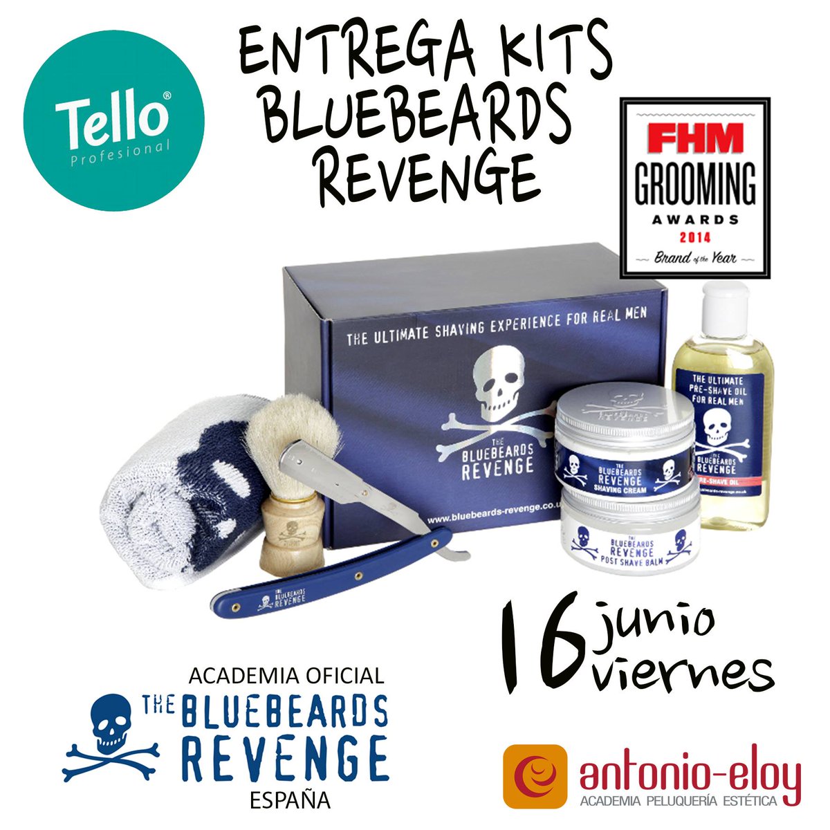 antonioeloyep's tweet image. Jose Luis Melero de @TELLOPRO hará entrega a Peluquería Masculina del Kit de productos clásicos de barbero @BluebeardsES