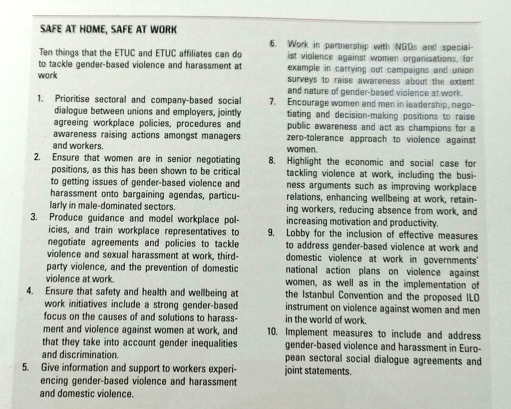 PierrettePape's tweet photo. 10 recommendations 2 trade unions #SafeAtHomeSafeAtWork presented by @etuc_ces @ituc @eurogender @CGT @eurofound @EP_GenderEqual @EU_Justice https://t.co/TMVAlAJ38D