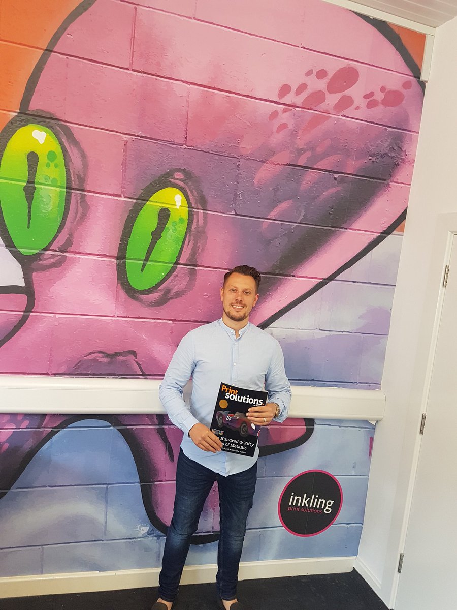 inklingprintuk's tweet photo. Thanks @EarthIslandUK for sending the beautiful #PrintSolutions mag. Its enhanced somewhat by our beautiful bespoke @inklingprintuk backdrop https://t.co/eljEAhEuv5