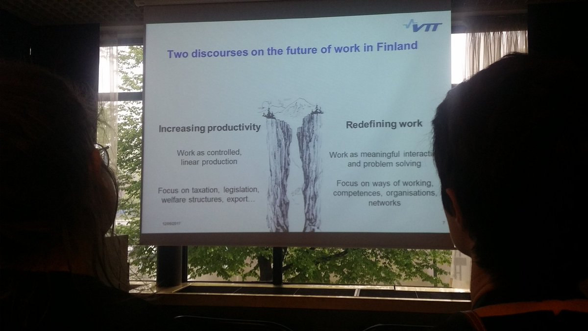 Future of work in Finland. Two discourses, a gap between an old world and a new one. #GreatTransition #futuresconference2017 @proGective