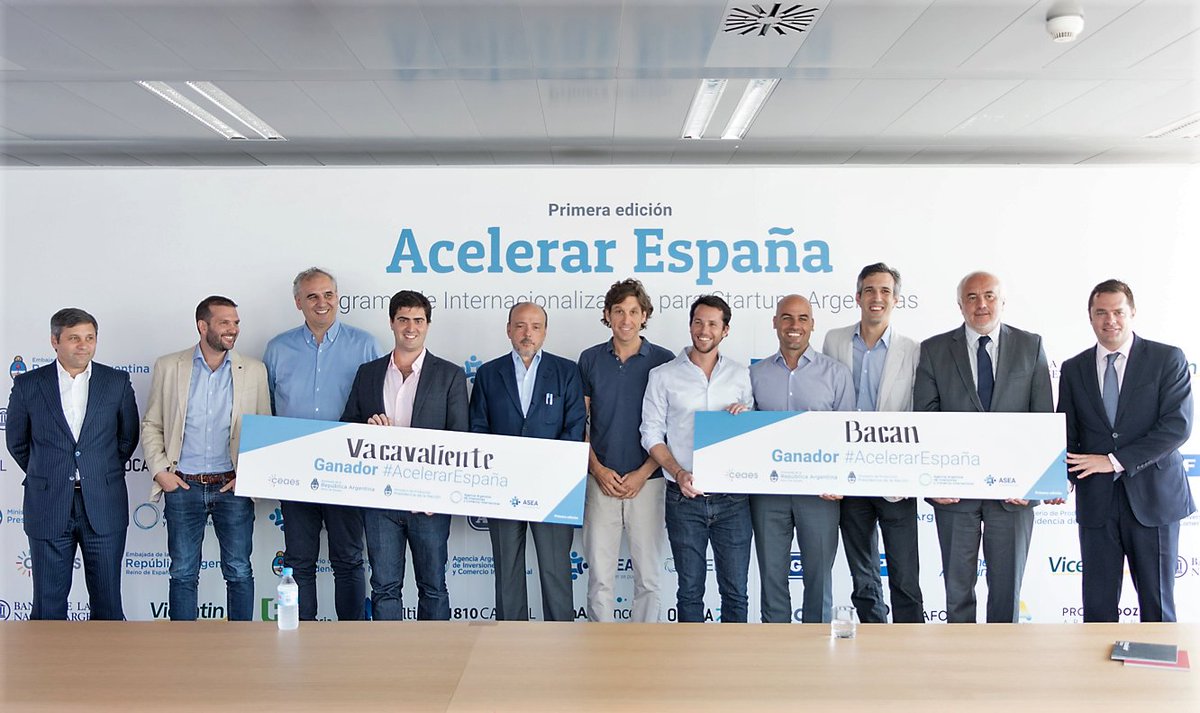 Felicitaciones <a href="/Bacan_arg/">Bacan</a> <a href="/Vacavaliente/">vacavaliente</a> ganadores de la 1ª Edición de Acelerar España Cc <a href="/ARGenesp/">Argentina en España</a> <a href="/PRODUCCION_ARG/">Secretaría de Industria y Desarrollo Productivo</a> @asea_arg @CancilleriaARG