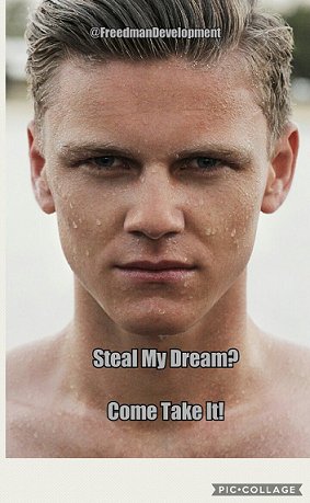 FreedManProject's tweet photo. Lots of people will try to steal your dream, are you going to let them? #mondaymotivation #dreambig #trysomeoneelse https://t.co/Dr0AyonNBJ