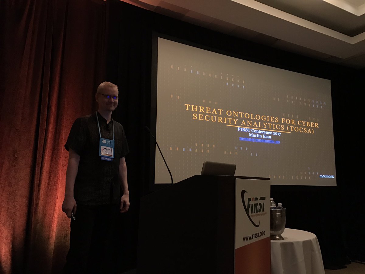 eriklokken's tweet photo. Dr. Martin Eian is doing his talk on #tocsa #threatintelligence #FIRSTCON17 #siri #mnemonic https://t.co/gbunkJ1N31