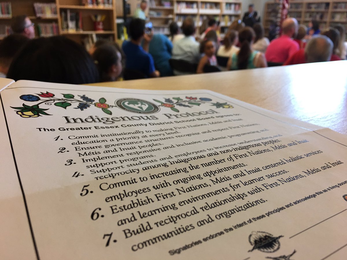 JasonViauCBC's tweet photo. .@gecdsbpro #IndigenousProtocol promises: increase number of Indigenous staff, inclusive programs & create holistic learning environments https://t.co/i6KEOlLqOm